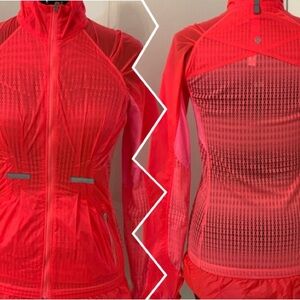 Lululemon Run Wild Mesh Windbreaker Zip Jacket 4 Small Flash Neon Pink Coral